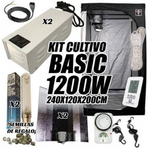 KIT CULTIVO INTERIOR BASIC 1200W ARMARIO 240X120X200CM