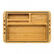 Raw bamboo rolling tray spirit box abierta 
